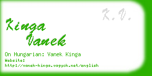 kinga vanek business card